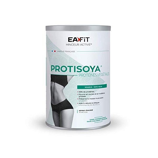 EAFIT PROTISOYA 320g - Chocolat - Protéine végétale - Vegan - SOJA - Préserve la masse musculaire - Boisson Minceur Protéinée