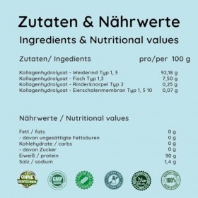 INTEROSA Poudre de collagène 500 g - peptides de collagène de type 1 2 3 5 10 - complexe de collagène premium insipide - prot