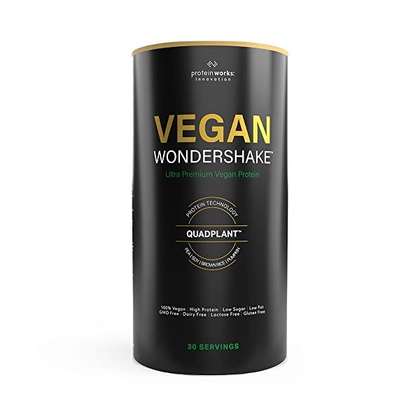 Protein Works - Vegan Wondershake | Shake Protéiné Vegan | 21g Protéines | Super Doux, Goût Étonnant | Duo De Chocolat | 30 P