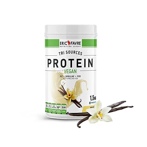 PROTEINES VEGAN TRI-SOURCE - Protéines Végétales Vegan Savoureuses Pour le Développement Musculaire - Riz Spiruline Pois - As