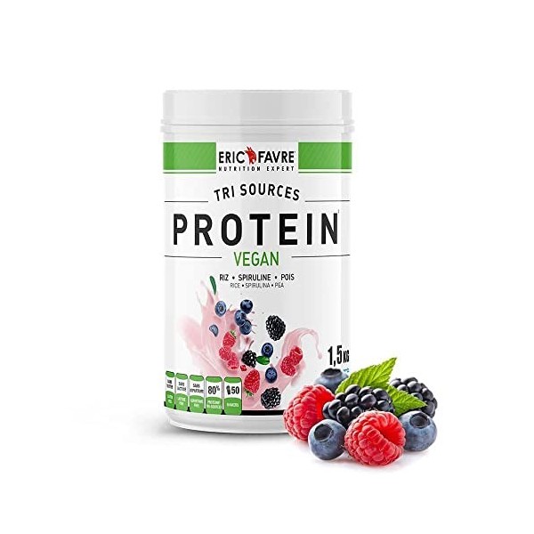 PROTEINES VEGAN TRI-SOURCE - Protéines Végétales Vegan Savoureuses Pour le Développement Musculaire - Riz Spiruline Pois - As