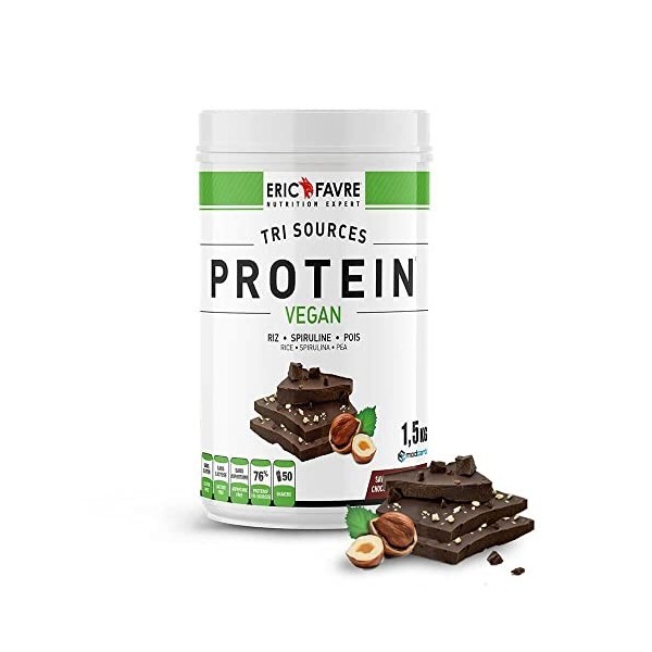 PROTEINES VEGAN TRI-SOURCE - Protéines Végétales Vegan Savoureuses Pour le Développement Musculaire - Riz Spiruline Pois - As