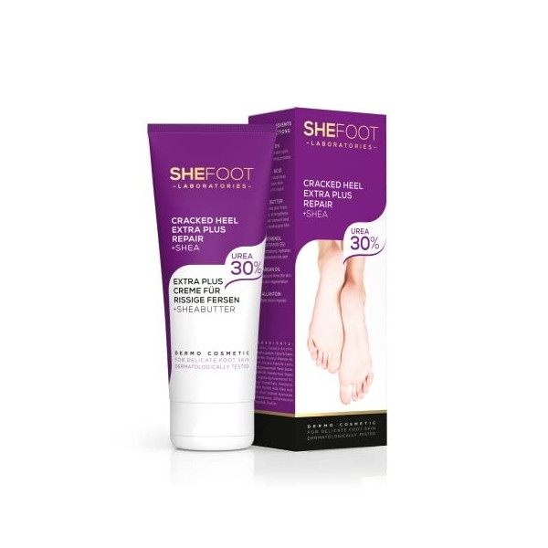 SHEFOOT Crème Hypoallergénique Talon Crevassé Extra Plus Réparation, 75 ml