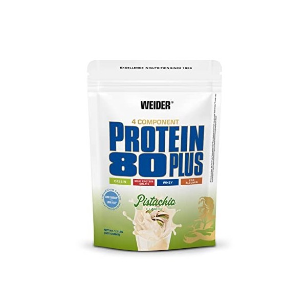 Weider Protein 80 Plus protéine en poudre, Chocolat, faible teneur en glucides, mélange de lactosérum de caséine multi-compos