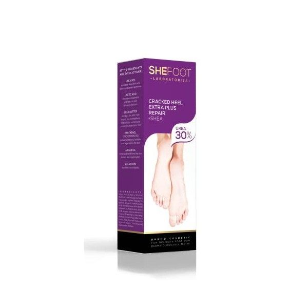 SHEFOOT Crème Hypoallergénique Talon Crevassé Extra Plus Réparation, 75 ml