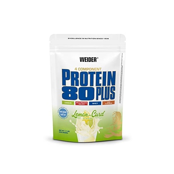 Weider Protein 80 Plus protéine en poudre, Chocolat, faible teneur en glucides, mélange de lactosérum de caséine multi-compos