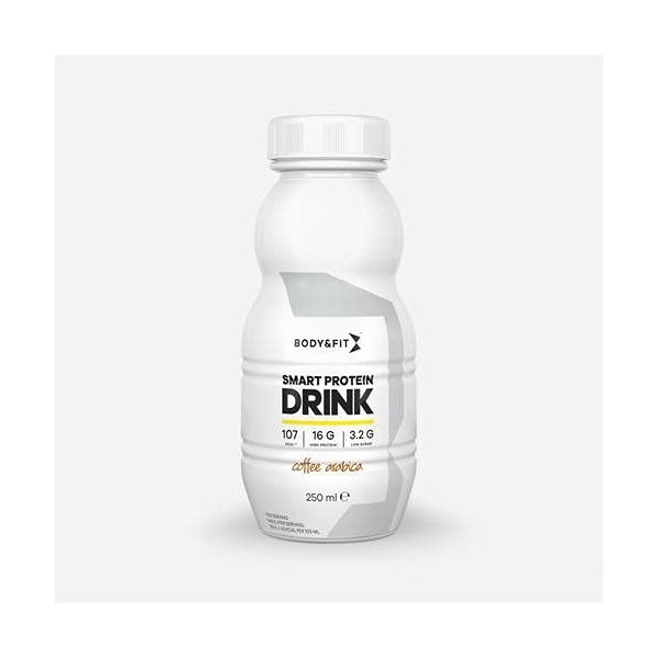 Body&Fit Smart Protein Drink - Boisson Protéinée - Pack 6 bouteilles de 250ml - Gout: Café Arabica