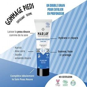 Marlay Cosmetics - Gommage Pieds Exfoliant 100 ml - Peeling Pied - Crème Exfoliante Bio Soin des Pieds - Aloé Vera, Beurre Ka