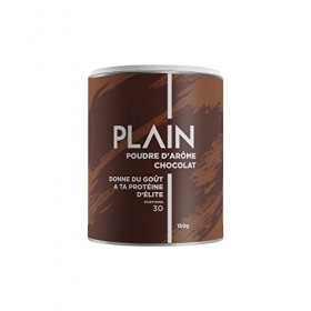 PLAIN POUDRE À SAVEUR | Chocolat | 30 portions | Sans sucre, savoureux et pur | Poudre de saveur naturelle et crémeuse pour l