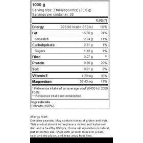 Prozis Beurre de Cacahuète 1 000 g Onctueux Texture Délicieuse - Source de Protéines Naturelles - Convient aux Régimes Végéta
