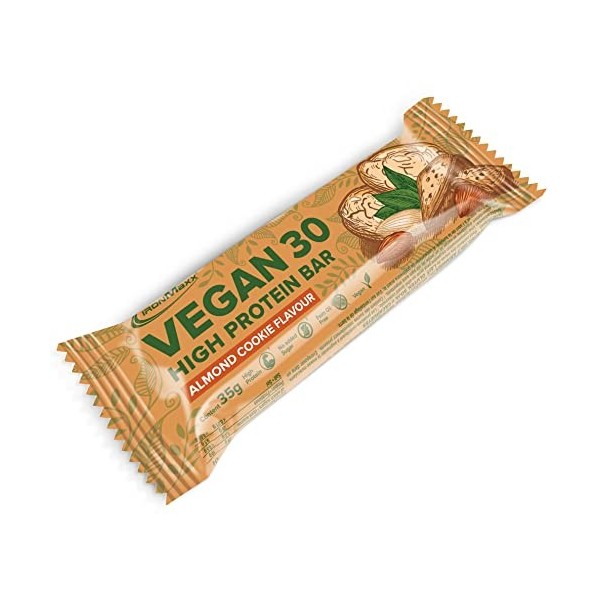 IronMaxx Vegan 30 Protein Bar Barre protéinée, saveur cookie amande, 6 x 35g