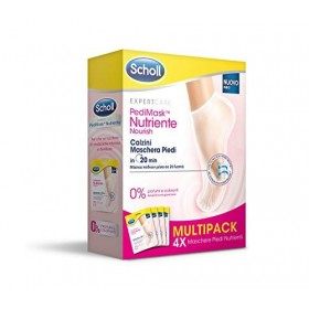 Scholl Pedimask nourrissant 0% parfums et colorants, masque de pieds à action hydratante et régénérante, 4 paires de chausset