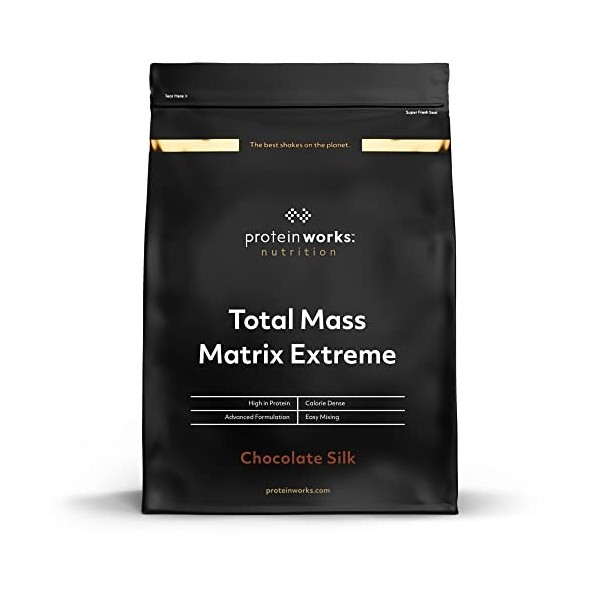 Total Mass Matrix Extreme Protéine en Poudre | Chocolat Onctueux | Gain de Masse | Gain de Poids Hypercalorique | Avec Glutam