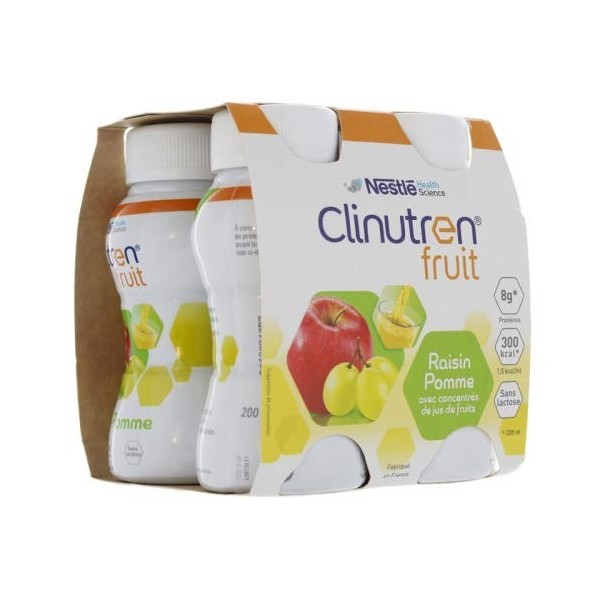 Nestlé 7613036965460 Clinutren Fruit Pomme-Raisin Bouteille 200 ml