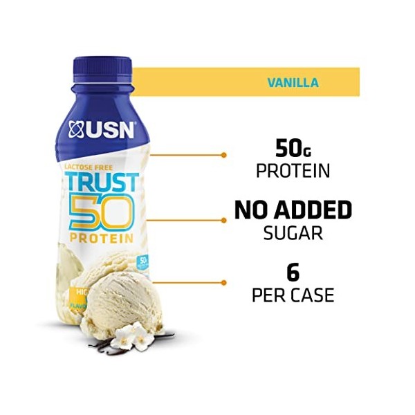 Usn | Pack Trust Protein Fuel 50 6x500ml | Boissons protéinées | Shakes protéinés prêts-à-boire