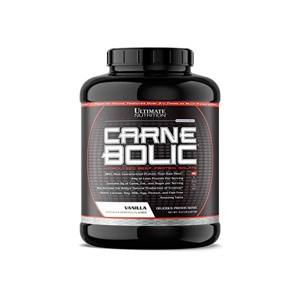 Ultimate Nutrition Carne Bolic Beef Protein Powder, Lactose Free Protein Shakes, Paleo and Keto Friendly with No Sugar or Car