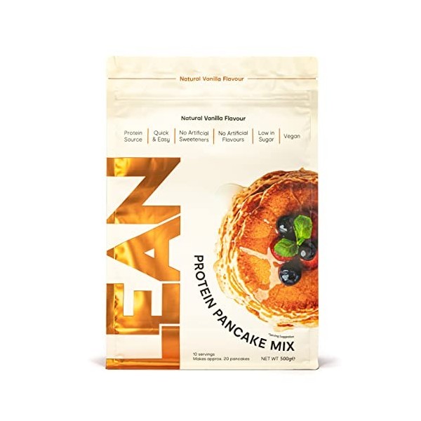 Lean With Lilly Pancakes protéinés végétaliens Saveur naturelle vanille 500 g