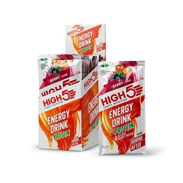 HIGH5 Energy Drink with Protein Berry, 12x47g