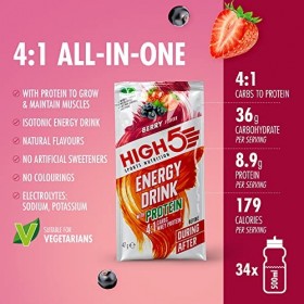 HIGH5 Energy Drink with Protein Berry, 12x47g