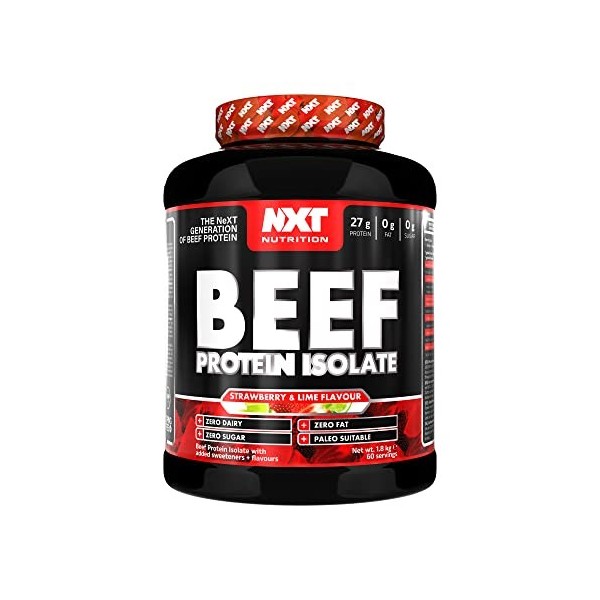 NXT Nutrition Beef Protein Isolate Powder - Protein Powder , Alternative to Whey Protein and Vegan Protein Powder , Halal , L