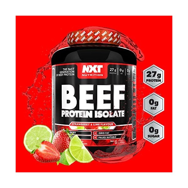 NXT Nutrition Beef Protein Isolate Powder - Protein Powder , Alternative to Whey Protein and Vegan Protein Powder , Halal , L