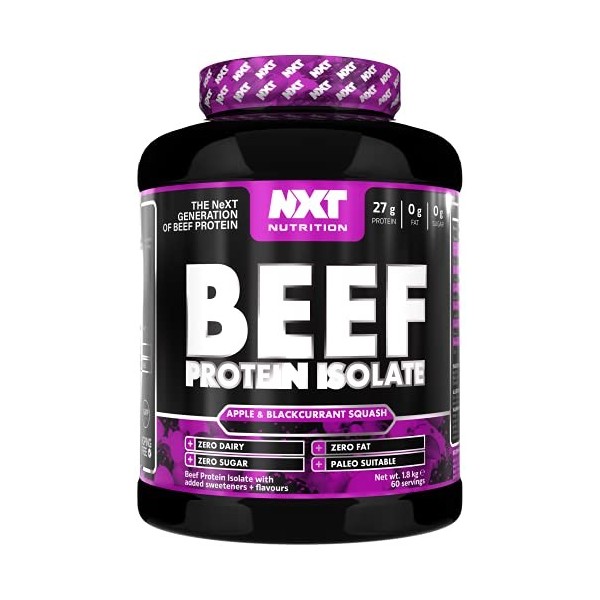 NXT Nutrition Beef Protein Isolate Powder - Protein Powder , Alternative to Whey Protein and Vegan Protein Powder , Halal , L