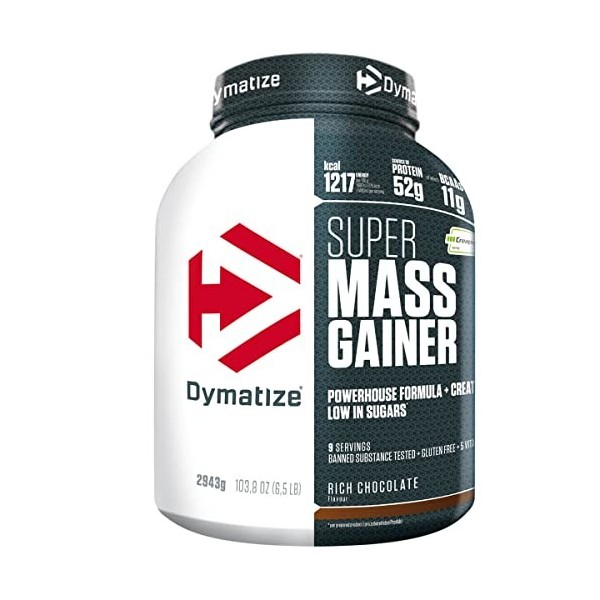 Dymatize Super Mass Gainer Rich Chocolate 2943g - Poudre Weight-Gainer + Glucides BCAA et Caséine