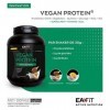 EAFIT VEGAN PROTEIN - 750g - 71% de Protéines - Faible en Sucres et Matières Grasses - Croissance Musculaire - 3g de BCAA - C