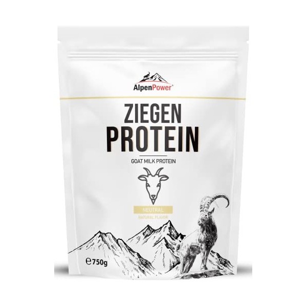 AlpenPower Protéines de lait de Chèvre 750g - Sans additifs - Protéines de lait de chèvre 100% naturelles dAutriche - Excell