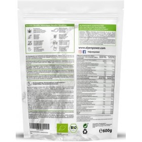AlpenPower BIO Protéine de Chanvre 600 g - 100% pure protéine de chanvre sans additifs - Vegan & low carb - Poudre de protéin