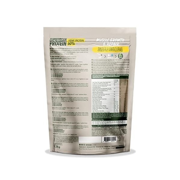 Super Vegan Protein - 1,2kg - Protéine de chanvre - Grade 60