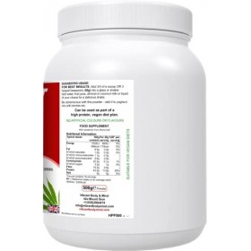 Poudre de protéine de chanvre Keto 500 g avec luzerne, cannelle, thé vert, spiruline, acérole, persil, acaï