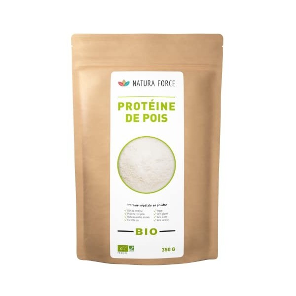 Natura Force - Protéine de Pois Biologique - Végan et Sans Lactose - Idéales pour vos Recettes, La Prise de Muscle et Les Rég