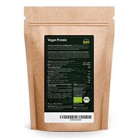 Biotiva Vegan Protein Pulver Bio 1,8kg 2x900g - 83% de protéines - sans soja - protéines de pois et de riz - 23g de protéin