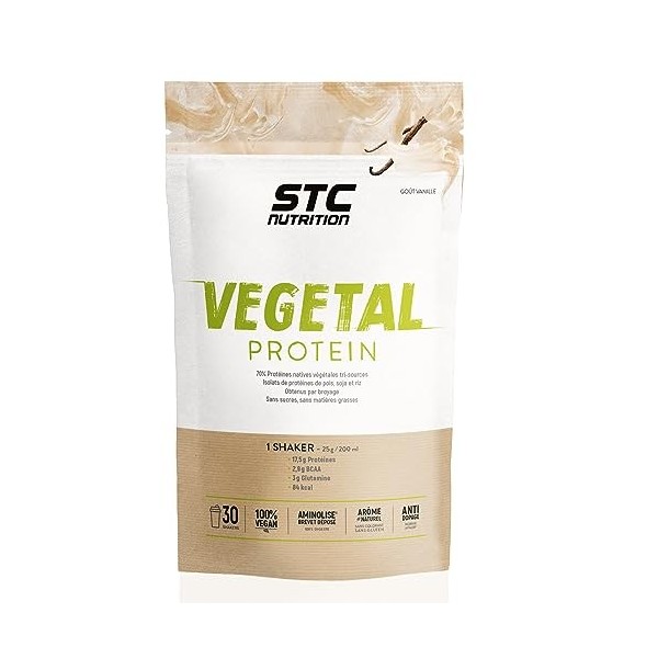 STC NUTRITION - Vegetal Protein - Alternative 100% Végétale - Pois + Soja + Riz - Sans Sucre, Sans Matières Grasses - Sans Co