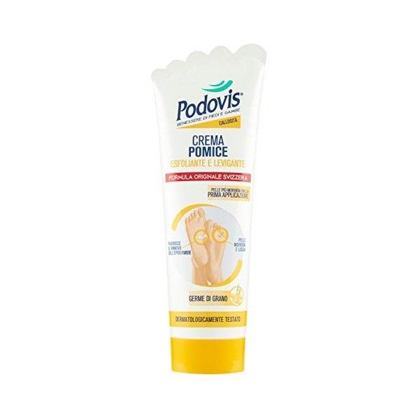 Podovis, Crème ponce, action exfoliante, peau douce et lisse, élimine les cellules fortes, 100 ml