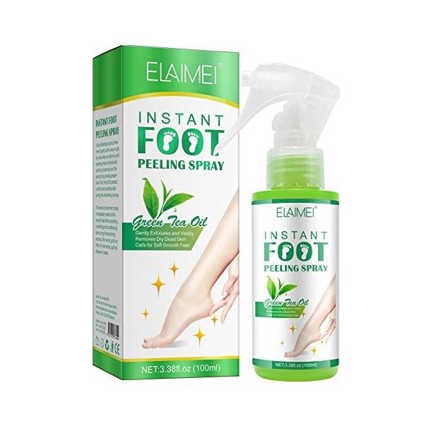 Spray exfoliant pour les pieds,Spray exfoliant pour les pieds à lessence naturelle de thé vert 100 ml | Foot Scrubber Exfoli