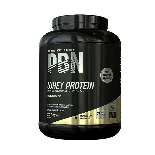 PBN - Premium Body Nutrition Whey Protéine en Poudre, 2.27kg Chocolat, Nouvelle saveur améliorée