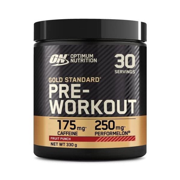 Optimum Nutrition Gold Standard Pre Workout en poudre, boisson énergétique avec créatine monohydrate, bêta-alanine, caféine e