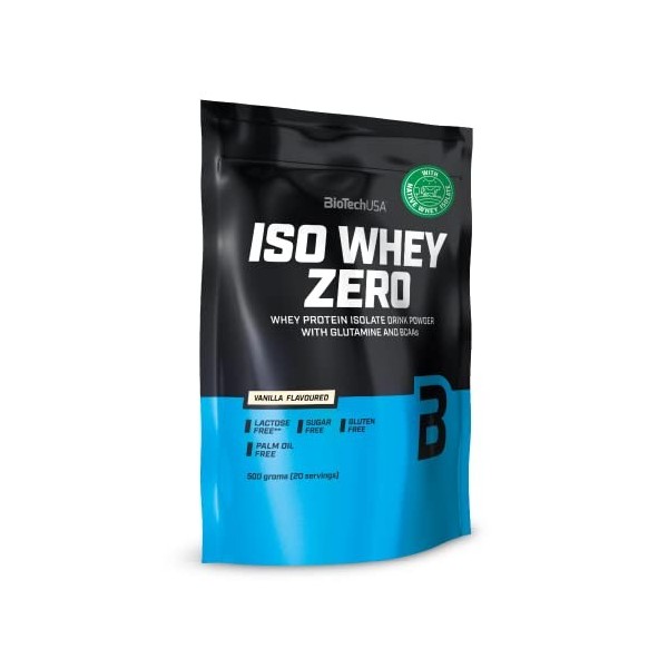 BioTechUSA Iso Whey ZERO, Lactose, Gluten, Sugar FREE, Premium Whey Protein Isolate, 2.27 kg, Chocolat