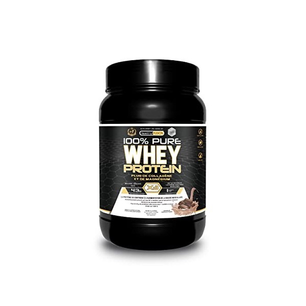 Whey Protein pure avec collagène + magnésium | Tonifie et augmente la masse musculaire | Protège les muscles et aide à la réc