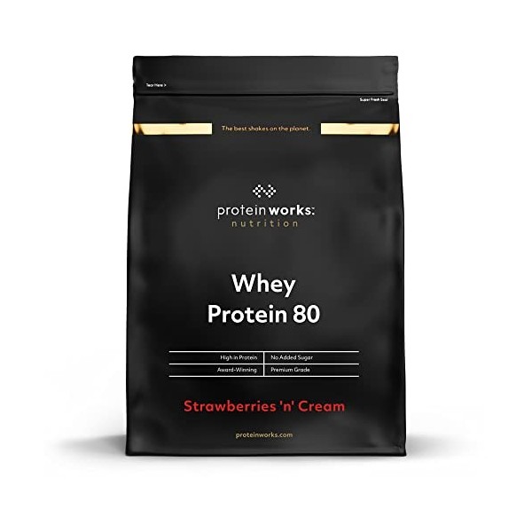THE PROTEIN WORKS Whey Protéine 80 Concentré | 82% de protéines | Shake à faible teneur en sucre et à forte teneur en proté P...