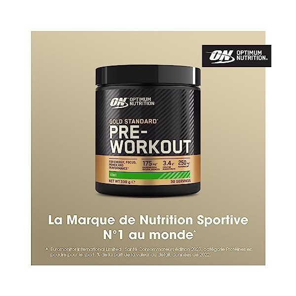 Optimum Nutrition Gold Standard Pre Workout en poudre, boisson énergétique avec créatine monohydrate, bêta-alanine, caféine e