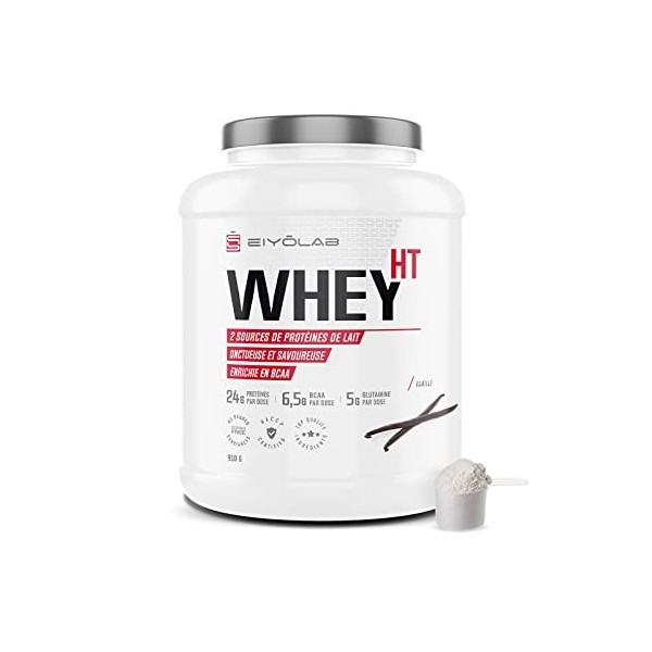 WHEY HT | Proteine Whey | Riche en BCAA, Glutamine et Caséine | 2 Sources pour 81% de Protéines | Proteines Musculation Rapid