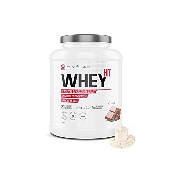 WHEY HT | Proteine Whey | Riche en BCAA, Glutamine et Caséine | 2 Sources pour 81% de Protéines | Proteines Musculation Rapid