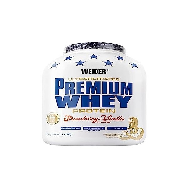 Weider Premium Whey Protein 810g . Goût Chocolat-Nougat. Concentré + 20% Isolat de Protéines de Lactosérum CFM . Avec L-Glu