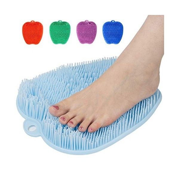 Brosse à pieds dessuyage, massage, tapis de banc de douche avec aspiration antidérapante, enduit 26x20 cm 4 cm