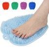 Brosse à pieds dessuyage, massage, tapis de banc de douche avec aspiration antidérapante, enduit 26x20 cm 4 cm