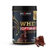 WHEY OPTIMAX PROTEIN +74% Protéines Bi-sources: WPC + Protéine Brevetée, 17g BCAA, 11g Glutamine, Peu Sucrée et Onctueuse - V