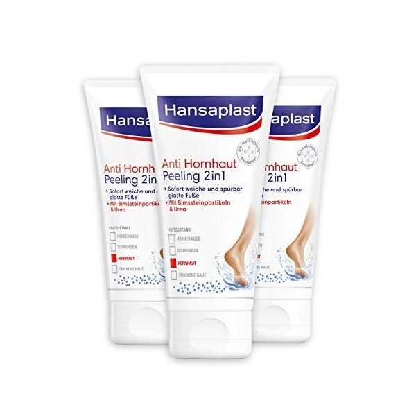 HANSAPLAST anti cornée 2-in-1 peeling, 3er Pack 3 x 75 ml ,